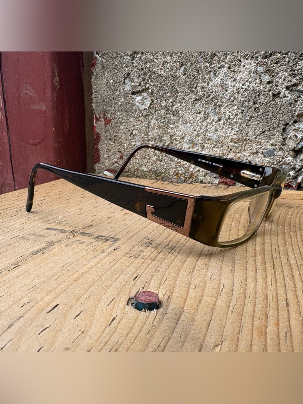 Guess Brown Tortoise Frame Sunglasses with Gold Accent